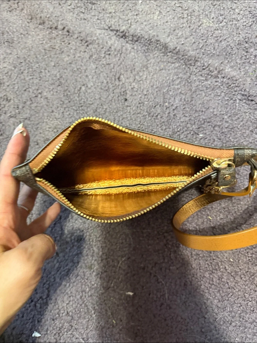 Michael Kors Brown Logo Chain-Accent Belt Bag
